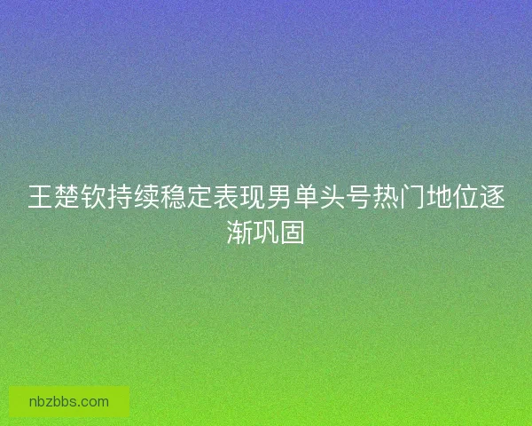 王楚钦持续稳定表现男单头号热门地位逐渐巩固 王楚钦持续稳定表现男单头号热门地位逐渐巩固